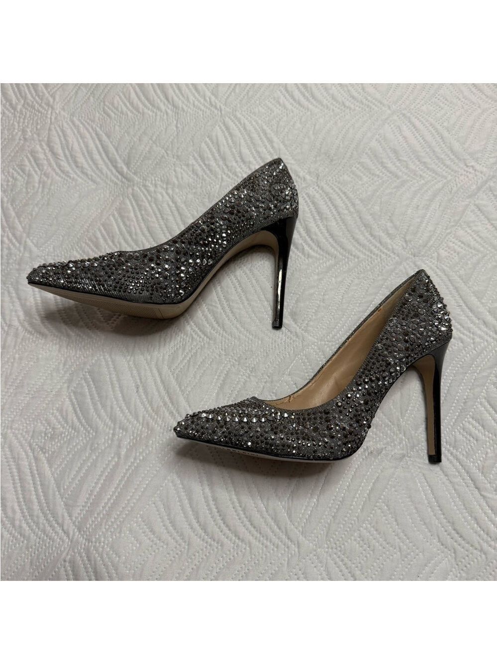 Gianni Bini Women’s Graphite Rhinestone Stiletto Heel Pumps. Size 10 - Picture 3 of 8